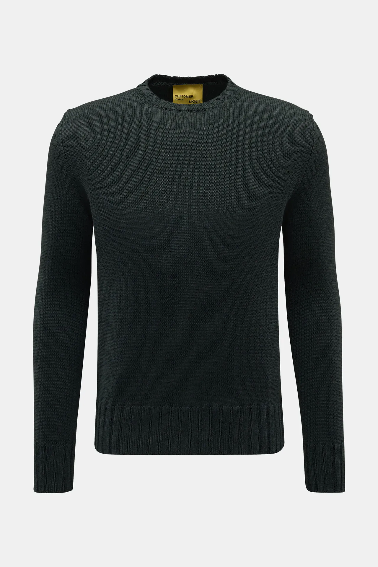 B.F. Knitwear - Herren - Merino Rundhalspullover dunkelgrün B.F. Knitwear - Herren - Merino Rundhalspullover dunkelgrün