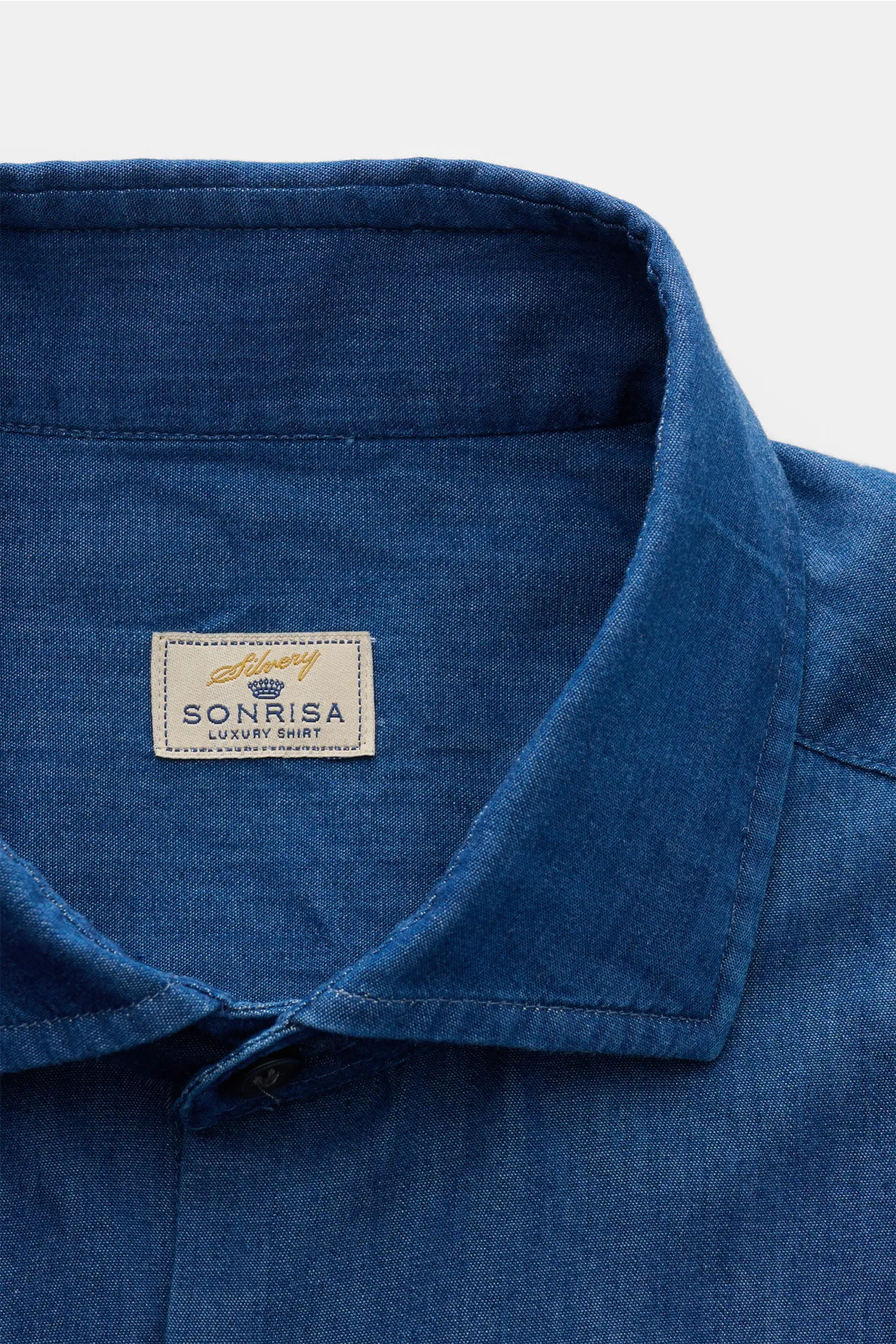 Sonrisa - Herren - Chambray-Hemd Haifisch-Kragen blau – Bild 2