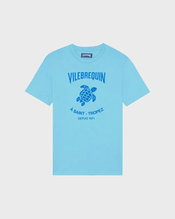 Vilebrequin - Baumwoll-t-shirt Mit Aufgedrucktem Kontrastlogo Aus Gummi Für Herren - T-shirt - Portisol - Blau - Größe XXXL Vilebrequin - Baumwoll-t-shirt Mit Aufgedrucktem Kontrastlogo Aus Gummi Für Herren - T-shirt - Portisol - Blau - Größe XXXL