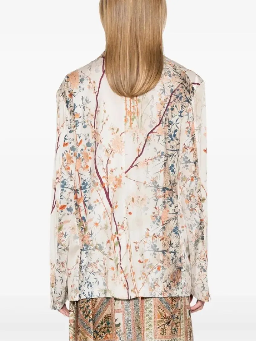 Pierre-Louis Mascia - Double-Breasted Floral Print Jacket - Größe S - beige – Bild 3