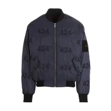 424 - Reversible Logo Bomber Jacket. - Größe S - blau 424 - Reversible Logo Bomber Jacket. - Größe S - blau