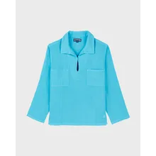 Vilebrequin - Solid Overshirt Aus Leinen Mit Mineralfarbstoff Für Herren - Hemd - Comores - Blau - Größe M Vilebrequin - Solid Overshirt Aus Leinen Mit Mineralfarbstoff Für Herren - Hemd - Comores - Blau - Größe M