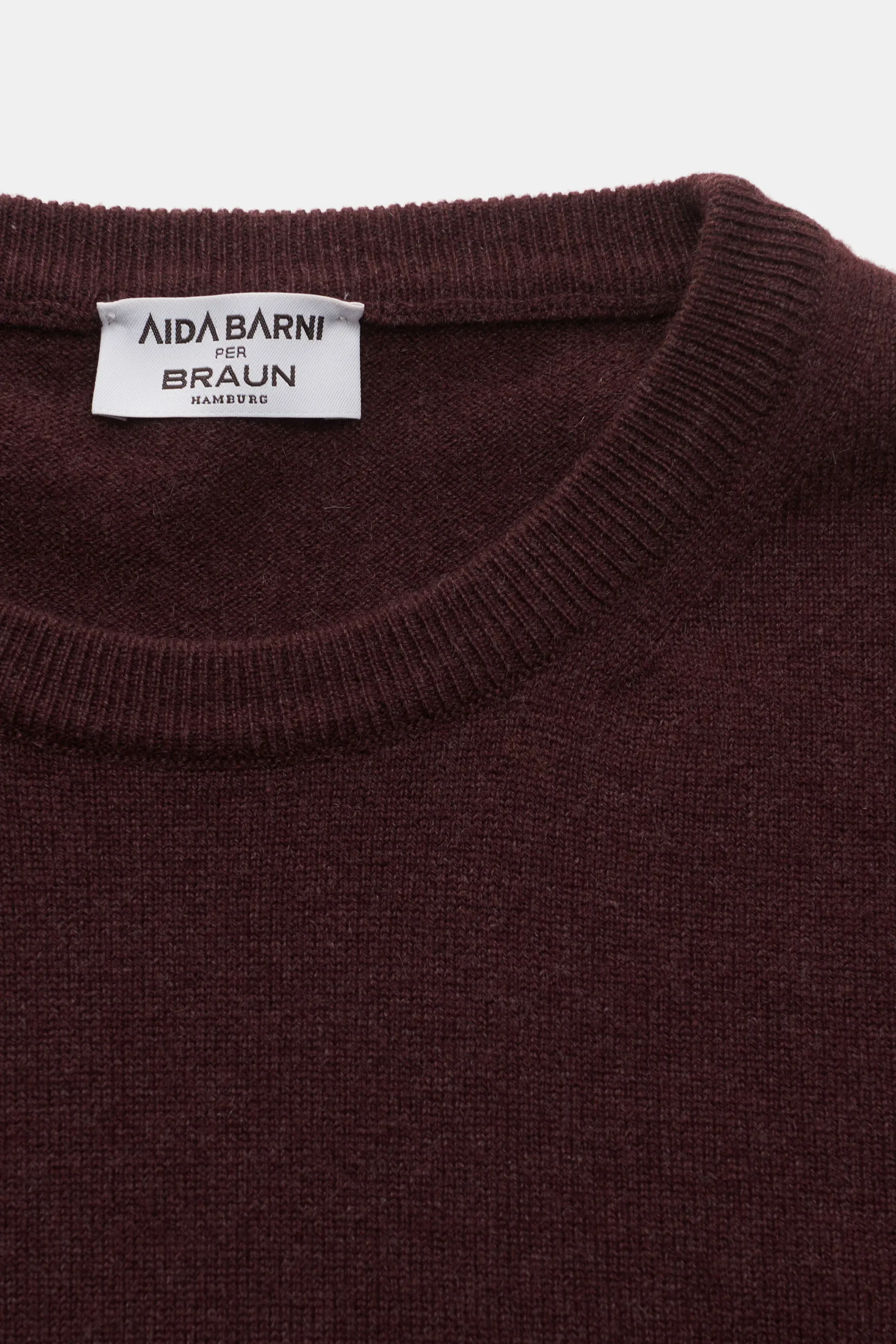 Aida Barni - Herren - Cashmere Rundhalspullover bordeaux – Bild 2