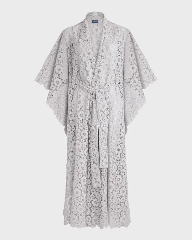 Vilebrequin - Damen Guipure-kimono Mit Blumen-spitze - Kimono - Kiyomi - Weiss - Größe OSFA Vilebrequin - Damen Guipure-kimono Mit Blumen-spitze - Kimono - Kiyomi - Weiss - Größe OSFA