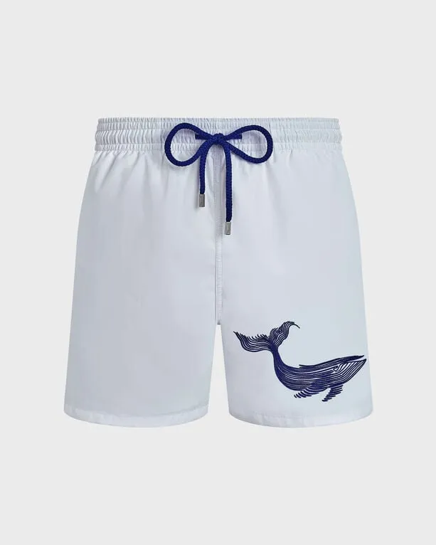 Vilebrequin - Whale Badeshorts Mit Stickerei Für Herren - Bademode - Motu - Weiss - Größe L Vilebrequin - Whale Badeshorts Mit Stickerei Für Herren - Bademode - Motu - Weiss - Größe L
