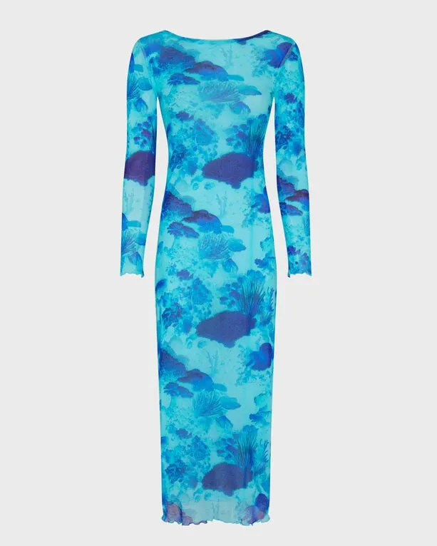 Vilebrequin - Langes Coral Reef Tüllkleid Für Damen - Kleid - Lisabeth - Blau - Größe M Vilebrequin - Langes Coral Reef Tüllkleid Für Damen - Kleid - Lisabeth - Blau - Größe M