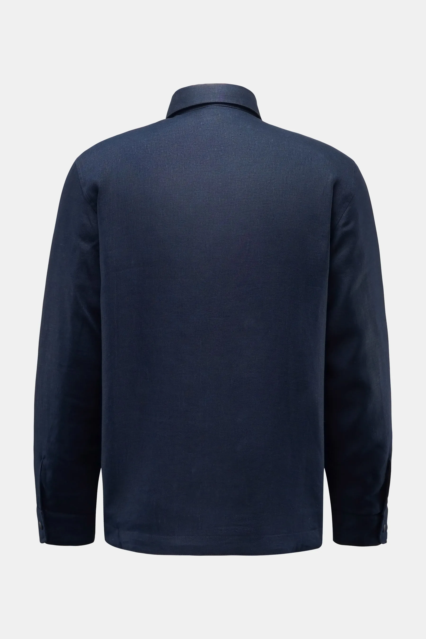 04651/ A trip in a bag - Herren - Leinen Overshirt 'Linen Breeze' navy – Bild 3