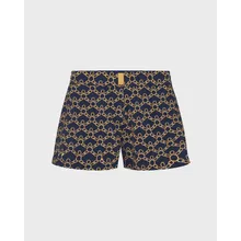 Vilebrequin - Kurze Turtles Chain Stretch-badeshorts Mit Flachem Bund Für Damen - Shorty - Ferise - Blau - Größe XS Vilebrequin - Kurze Turtles Chain Stretch-badeshorts Mit Flachem Bund Für Damen - Shorty - Ferise - Blau - Größe XS