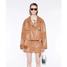 Stand Studio - STAND STUDIO Lederjacke mit Trenchcoatdetails - Größe 34 - multi Stand Studio - STAND STUDIO Lederjacke mit Trenchcoatdetails - Größe 34 - multi