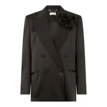 Philipp Plein - Double-Breasted Satin Blazer Roses - Größe XS - schwarz Philipp Plein - Double-Breasted Satin Blazer Roses - Größe XS - schwarz