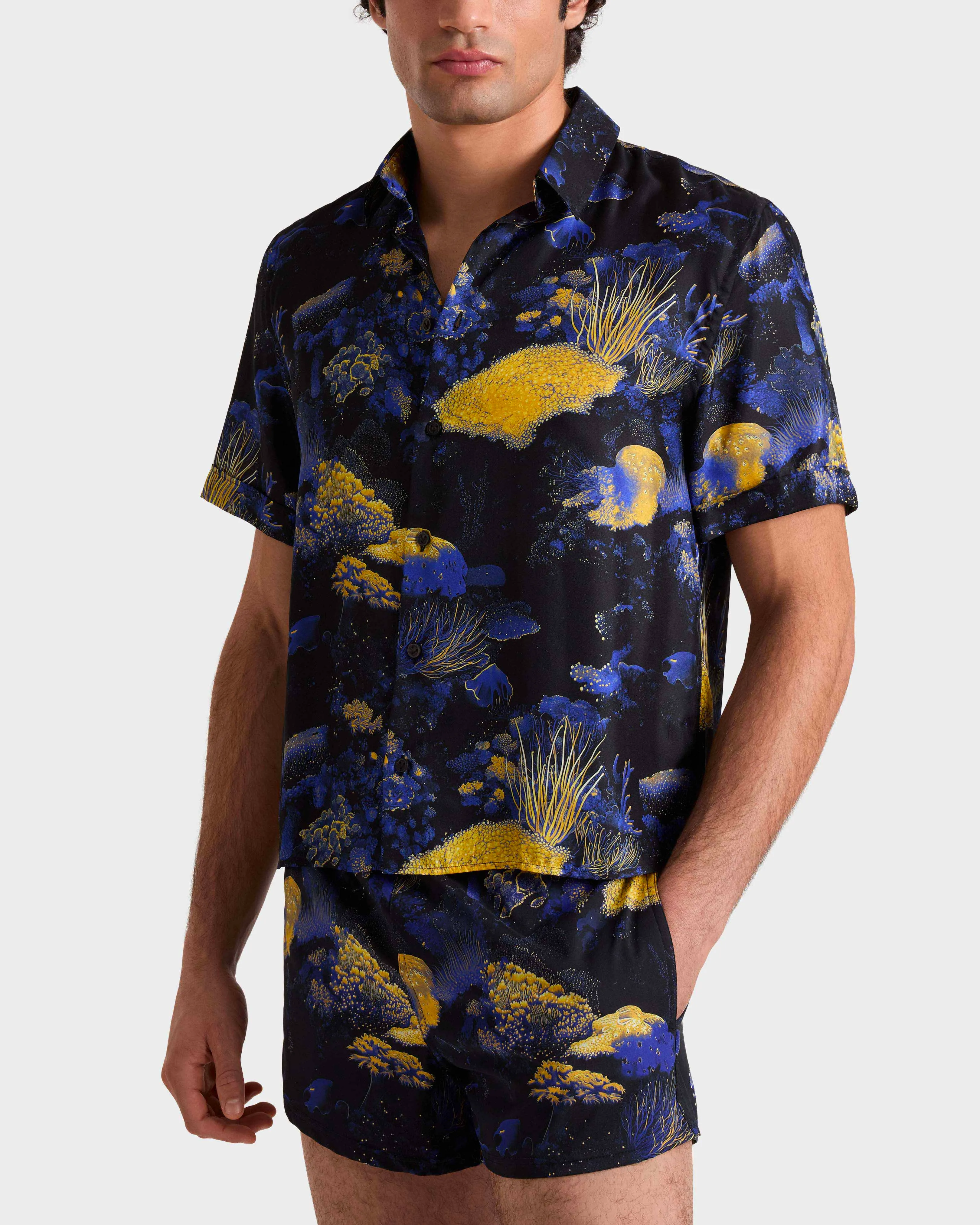 Vilebrequin - Coral Reef Bowling-hemd Aus Seide Für Herren - Hemd - Courbis - Schwarz - Größe XXXL – Bild 3