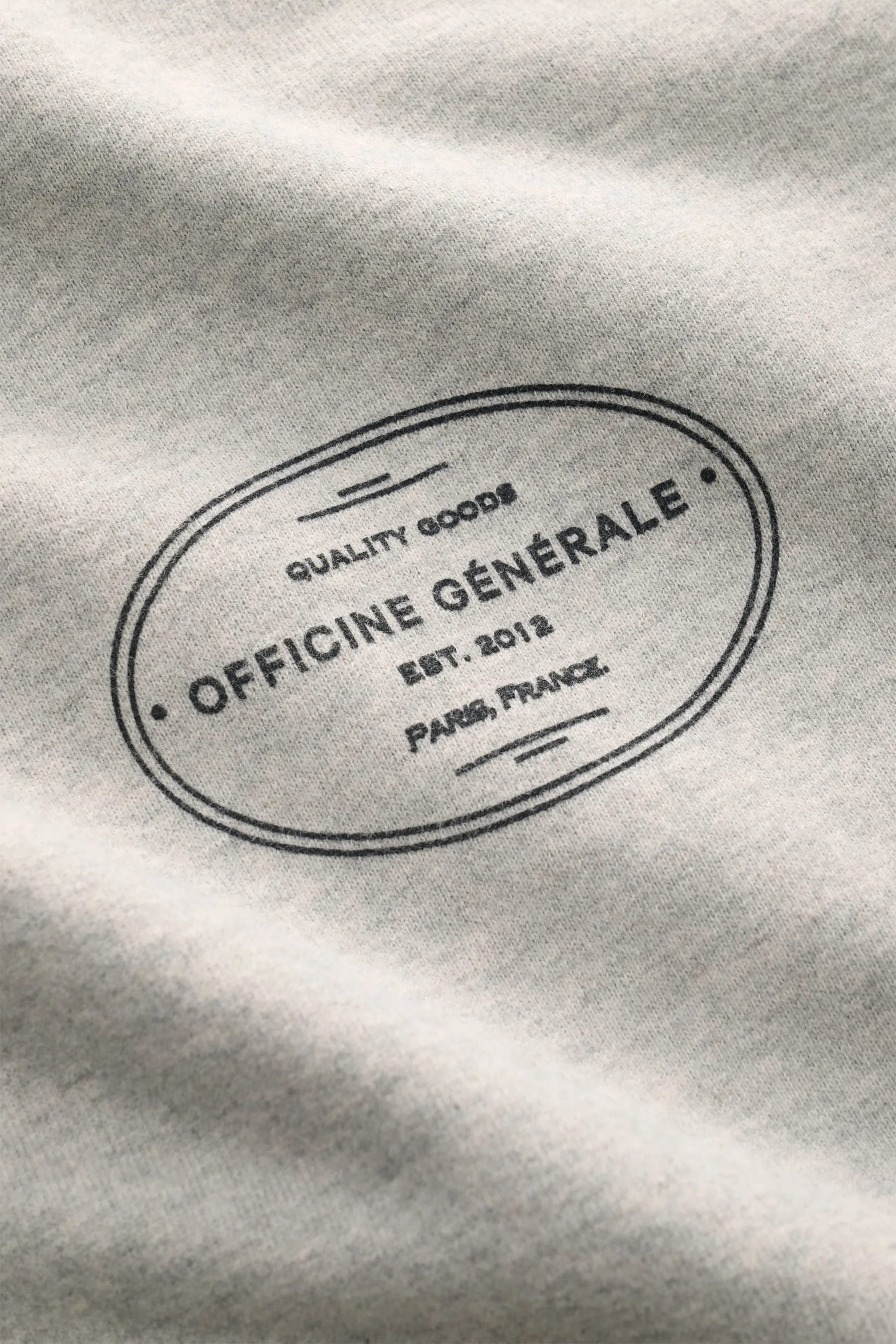 Officine Générale - Herren - Rundhals-Sweatshirt 'Didi' hellgrau meliert – Bild 4