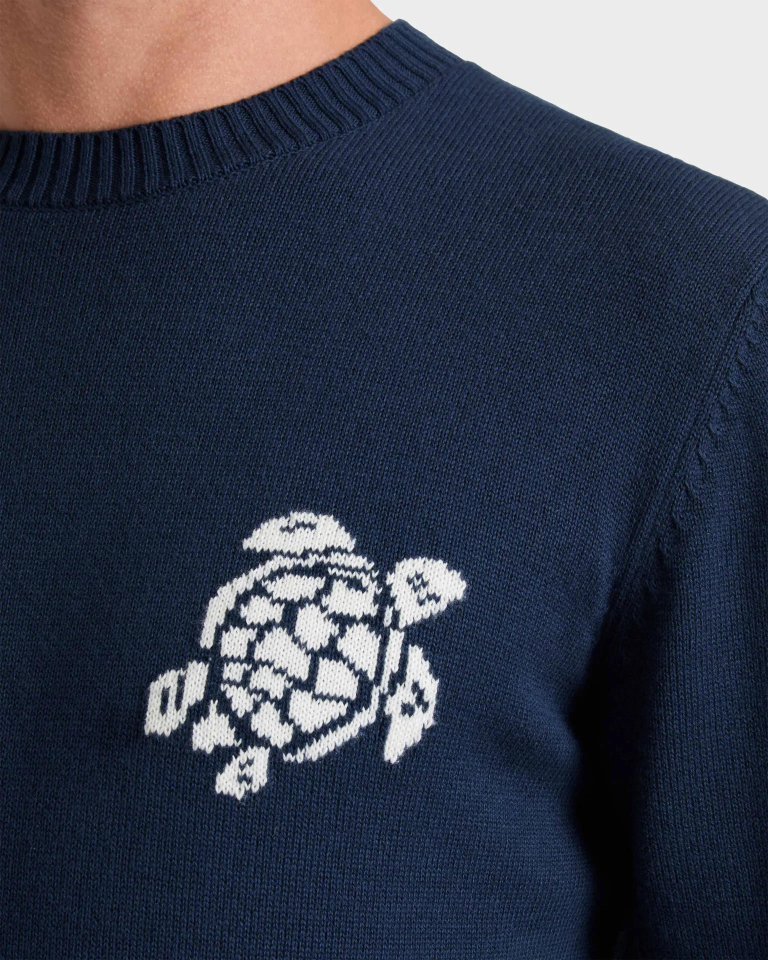 Vilebrequin - Turtle Rundhalspullover Aus Baumwolle Und Kaschmir Für Herren - Pullover - Payol - Blau - Größe M – Bild 5