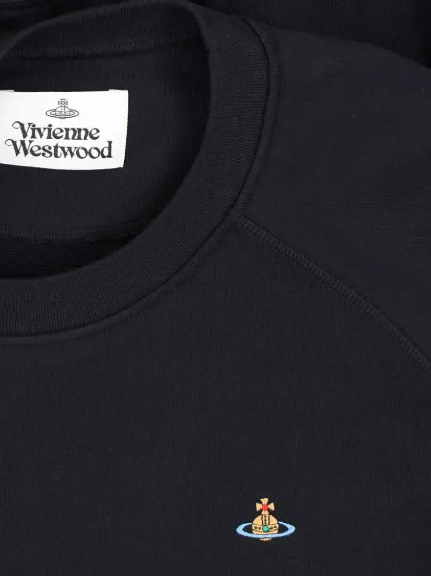 Vivienne Westwood - "Orb" Crewneck Sweatshirt, In Black Cotton - Größe S - schwarz – Bild 2