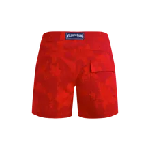 Vilebrequin Kurze Flower Power Badeshorts Mit Flachem Bund Für Herren - Menise - Rot - Größe L Vilebrequin Kurze Flower Power Badeshorts Mit Flachem Bund Für Herren - Menise - Rot - Größe L