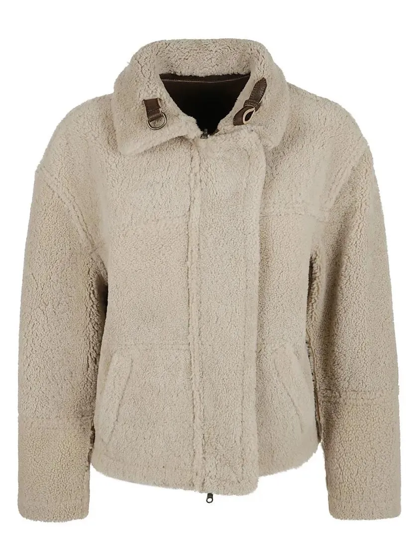 Salvatore Santoro - Shearling Brown Leather Jacket With Plush Interior - Größe 42 - braun – Bild 2