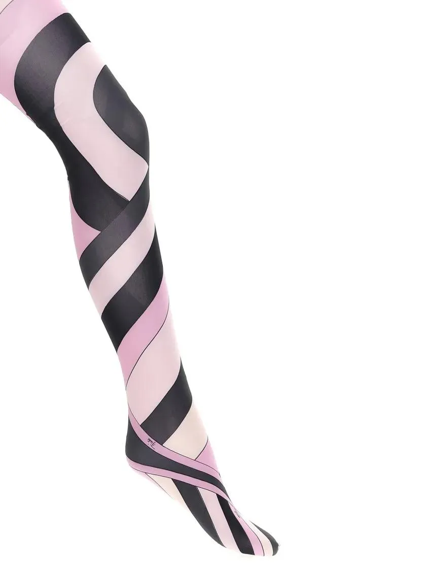 Emilio Pucci - Bold Swirling Pattern Tights With Elastic Waistban - Größe L - beige Emilio Pucci - Bold Swirling Pattern Tights With Elastic Waistban - Größe L - beige