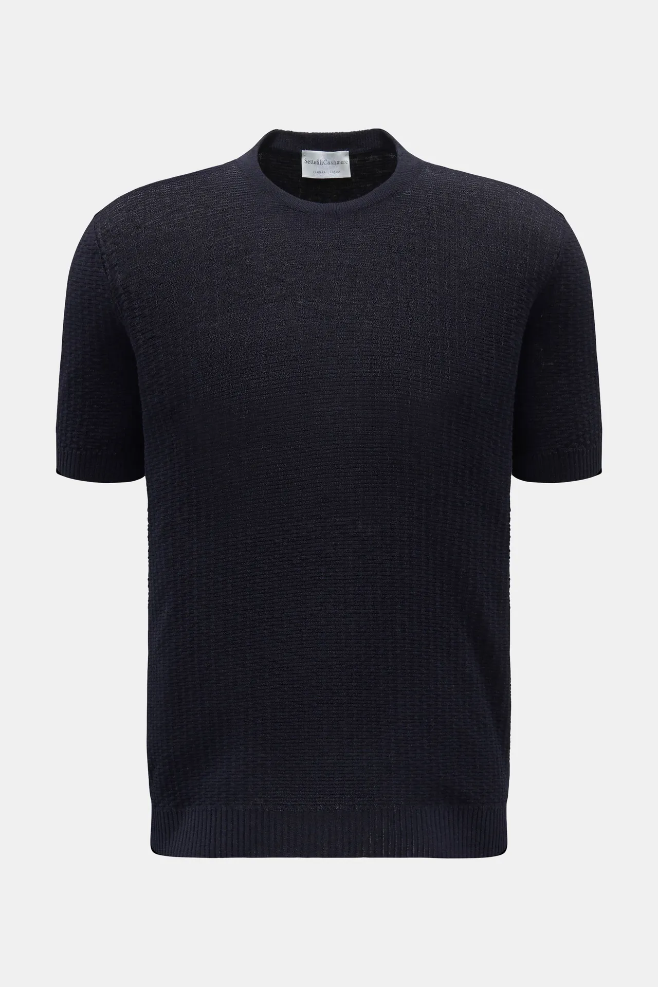 Settefili Cashmere - Herren - Kurzarm-Rundhalspullover dark navy Settefili Cashmere - Herren - Kurzarm-Rundhalspullover dark navy