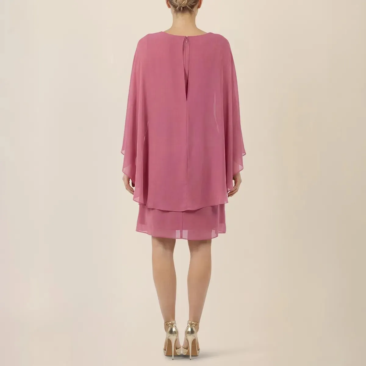 Apart - Chiffonkleid mit Cape - Größe 40 - rosa – Bild 2