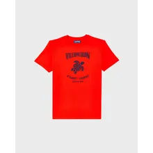 Vilebrequin - T-shirt Aus Baumwolle Mit Logoprägung Für Herren - T-shirt - Portisol - Rot - Größe S Vilebrequin - T-shirt Aus Baumwolle Mit Logoprägung Für Herren - T-shirt - Portisol - Rot - Größe S