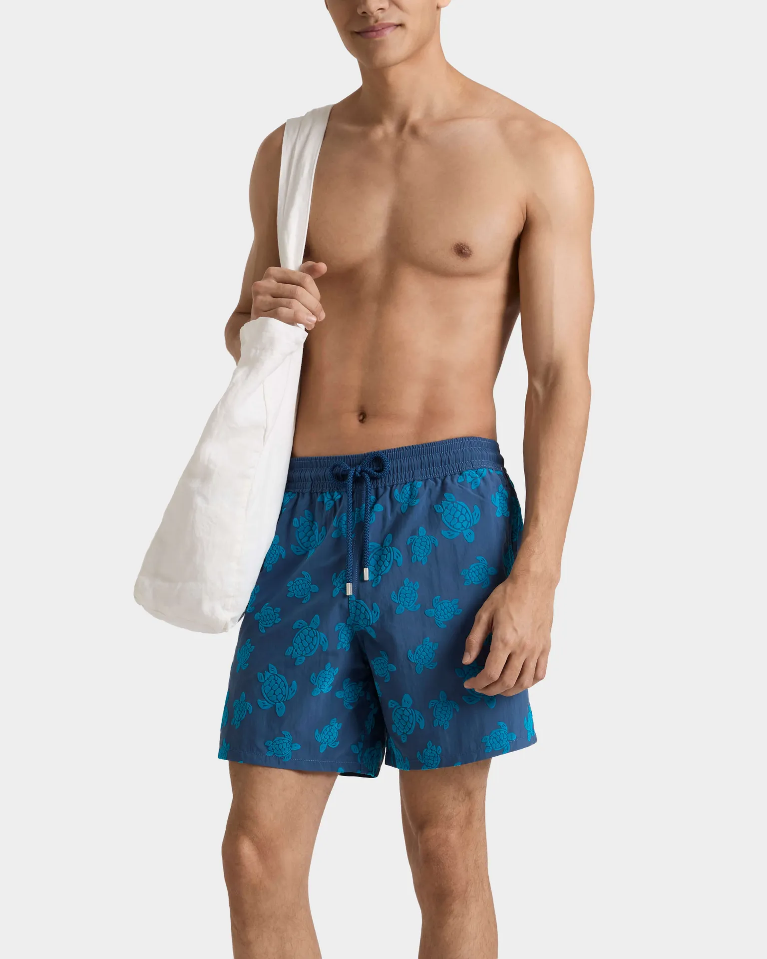 Vilebrequin - Beflockte Ronde Des Tortues Badeshorts Für Herren - Bademode - Moorea - Blau - Größe M – Bild 3