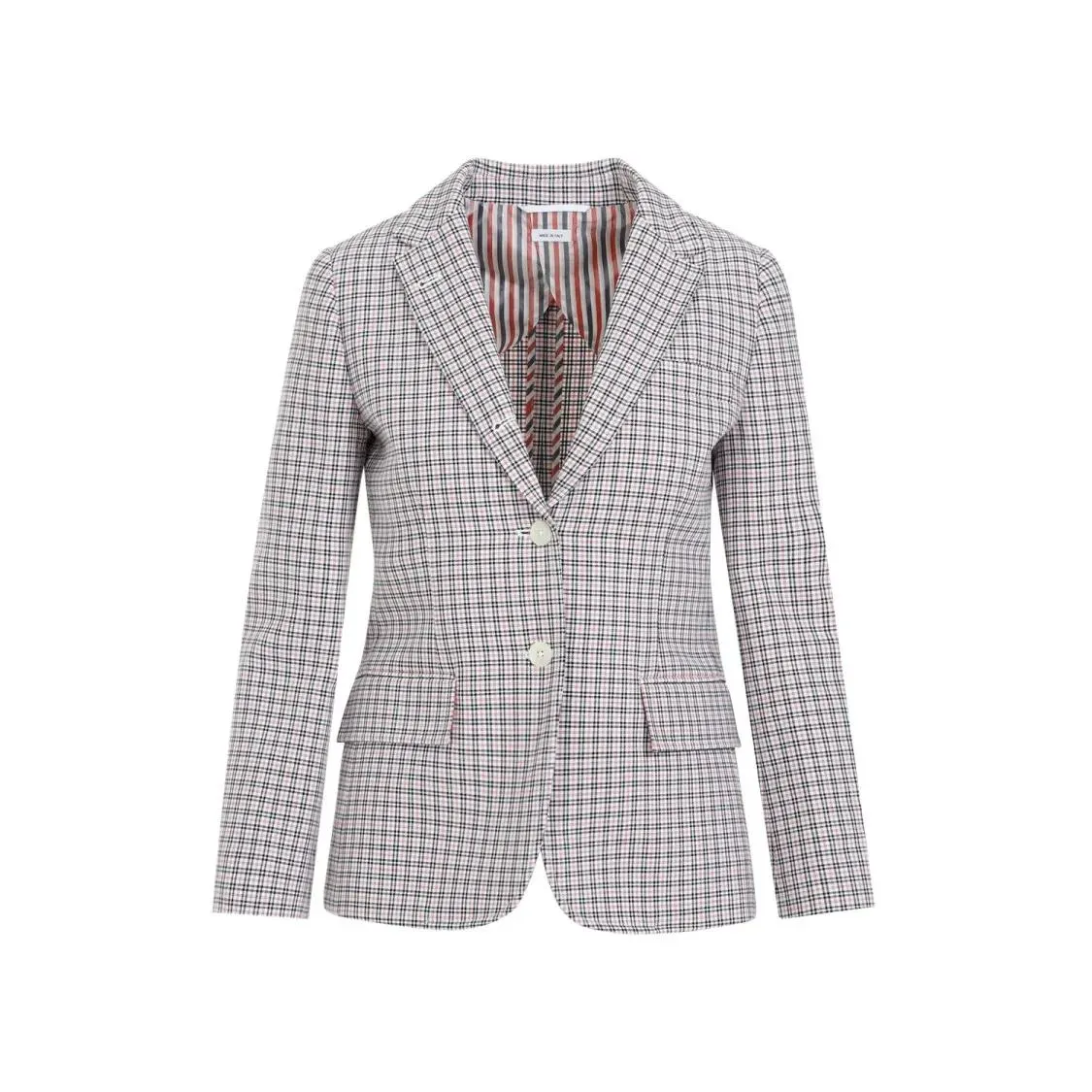 Thom Browne - Small Check White Cotton Jacket - Größe 40 - weiß Thom Browne - Small Check White Cotton Jacket - Größe 40 - weiß