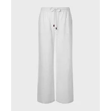 Vilebrequin - Fließende Damen Hose Mit Floraler Lochstickerei - Hose - Freyja - Weiss - Größe L Vilebrequin - Fließende Damen Hose Mit Floraler Lochstickerei - Hose - Freyja - Weiss - Größe L