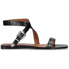Paris Texas - Paris Texas Lauren Croco Flat Sandals - Größe 36 - black Paris Texas - Paris Texas Lauren Croco Flat Sandals - Größe 36 - black
