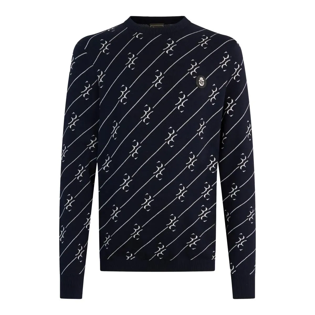 BILLIONAIRE - Round Neck Pullover All-Over Bb - Größe M - schwarz BILLIONAIRE - Round Neck Pullover All-Over Bb - Größe M - schwarz