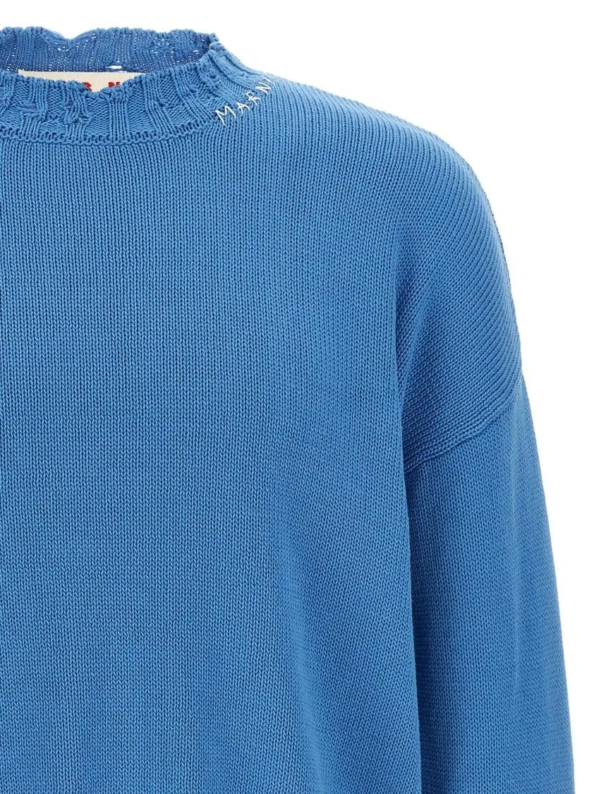 Marni - Logo Embroidery Sweater - Größe 52 - blau – Bild 3