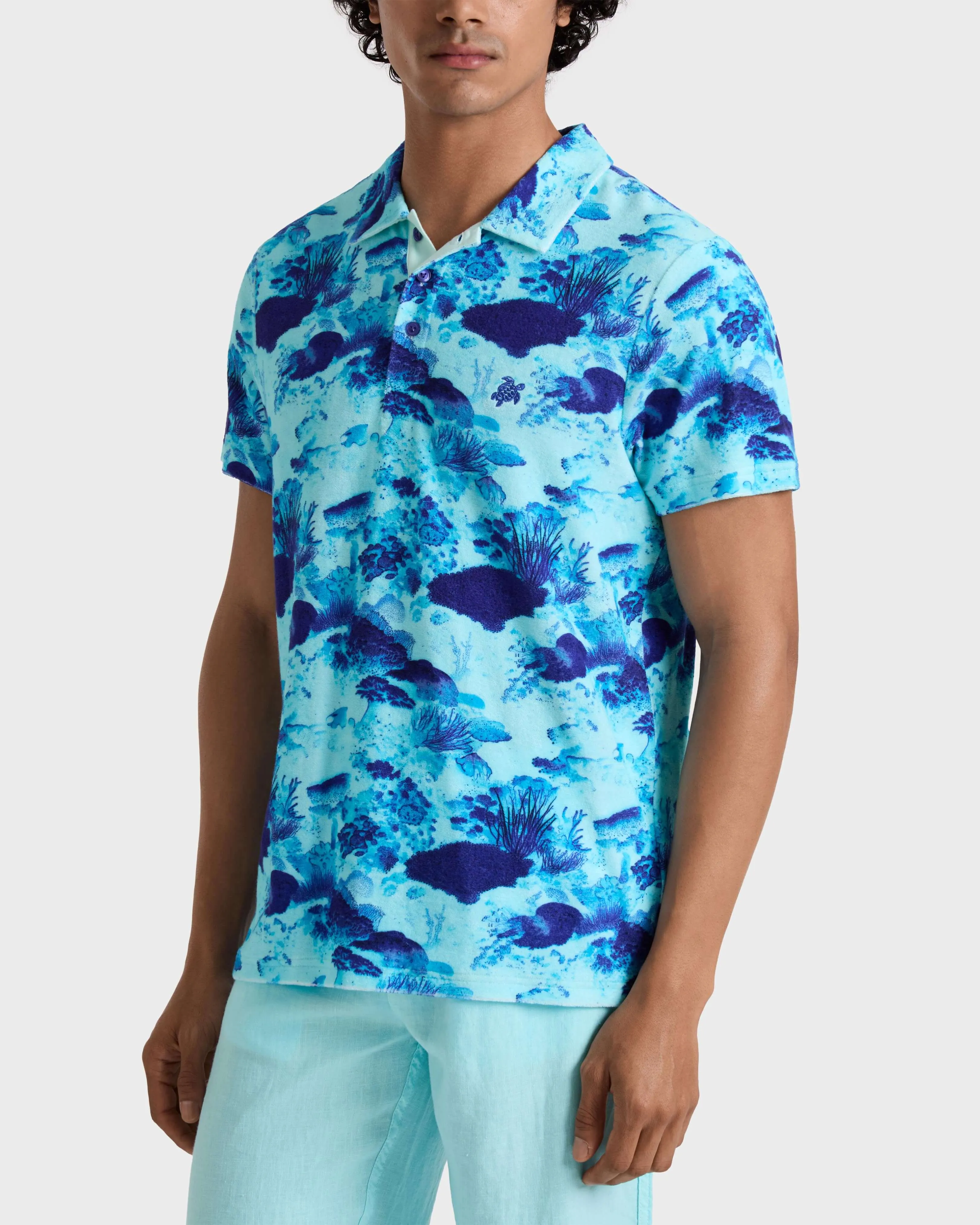 Vilebrequin - Coral Reef Polohemd Aus Frottee Für Herren - Polohemd - Phoenix - Blau - Größe M – Bild 3