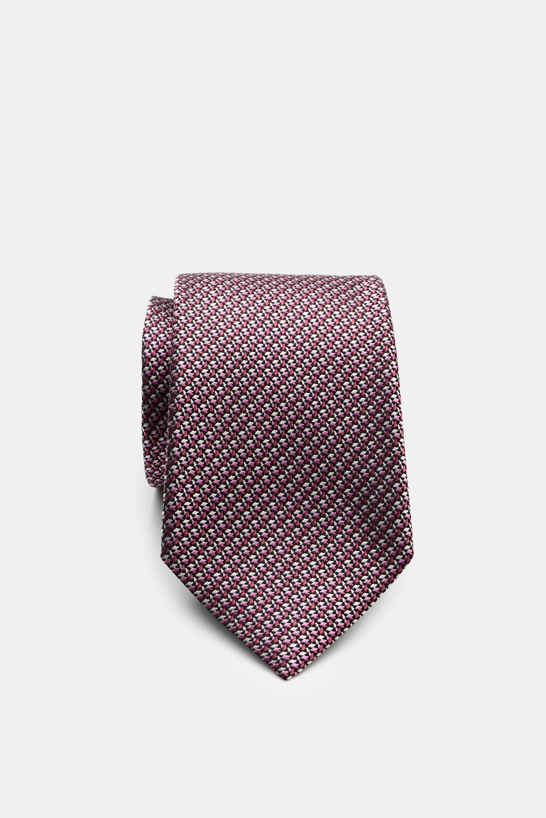 Zegna - Herren - Seidenkrawatte violett/schwarz/hellgrau gemustert – Bild 4