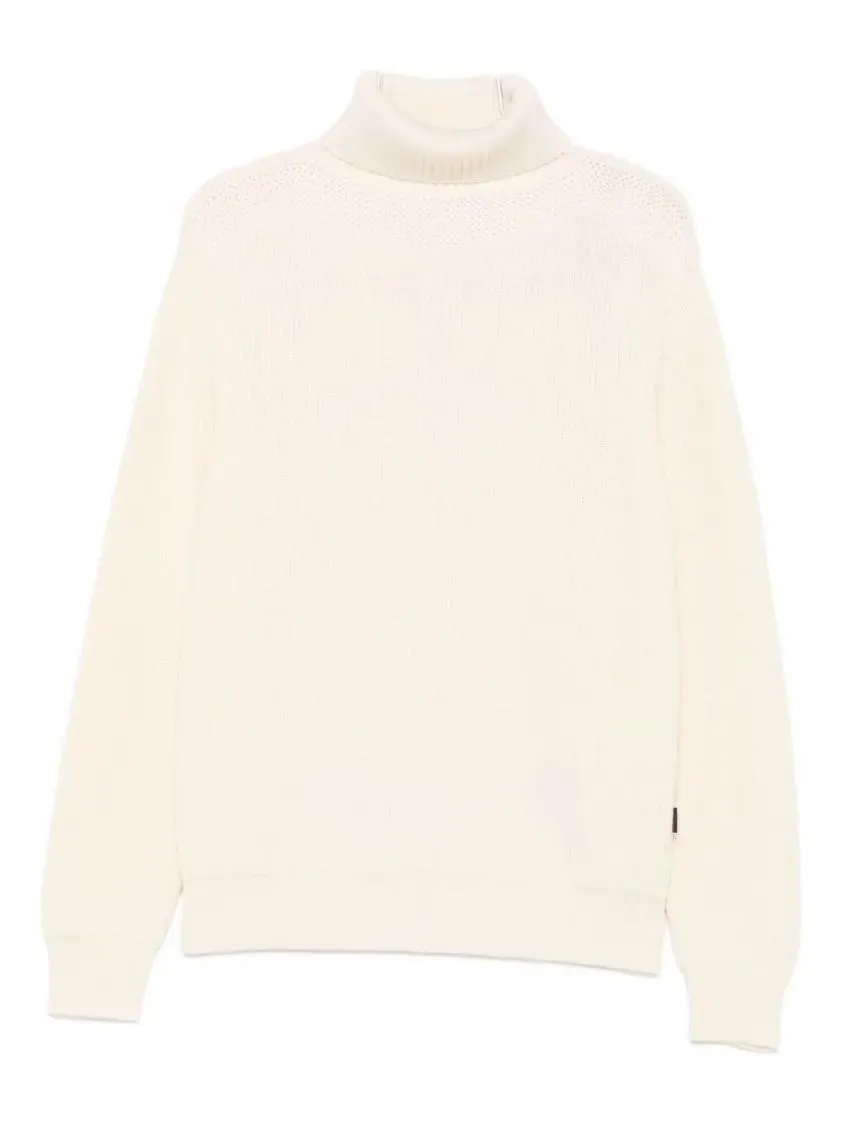 Sebago - Ribbed Knit White Wool Sweater - Größe S - beige Sebago - Ribbed Knit White Wool Sweater - Größe S - beige