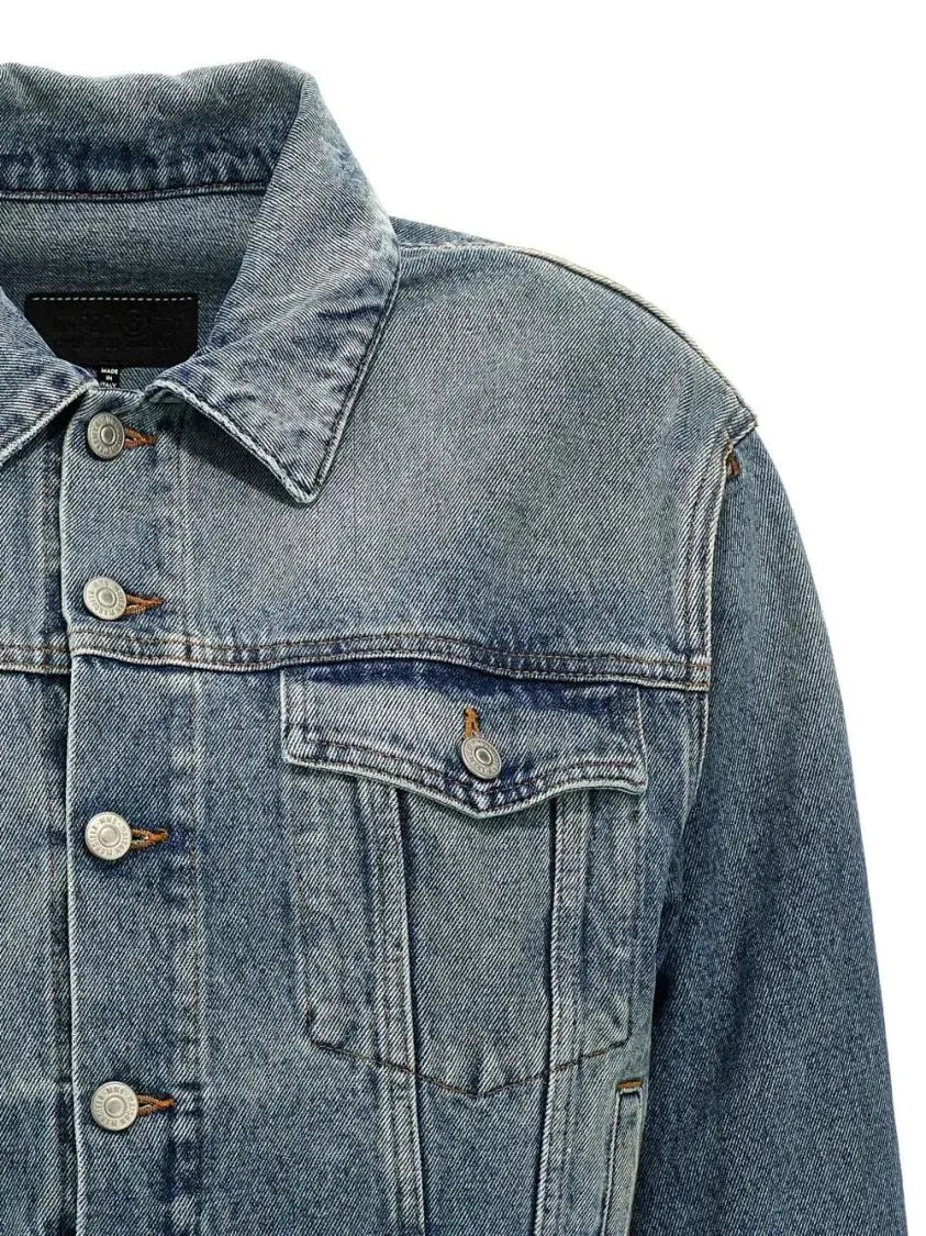 MM6 Maison Margiela - Cut-Out Denim Jacket - Größe 38 - blau – Bild 2