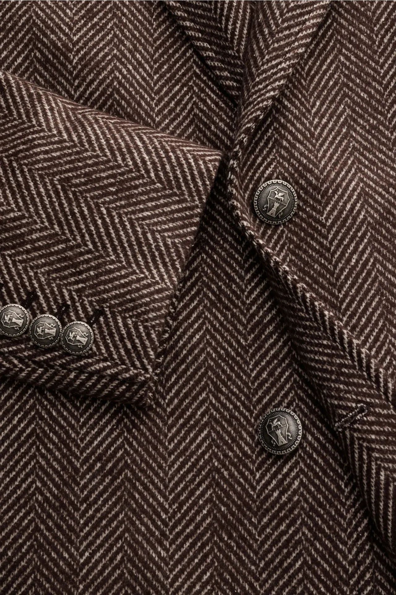Brunello Cucinelli - Herren - Mantel graubraun gemustert – Bild 4