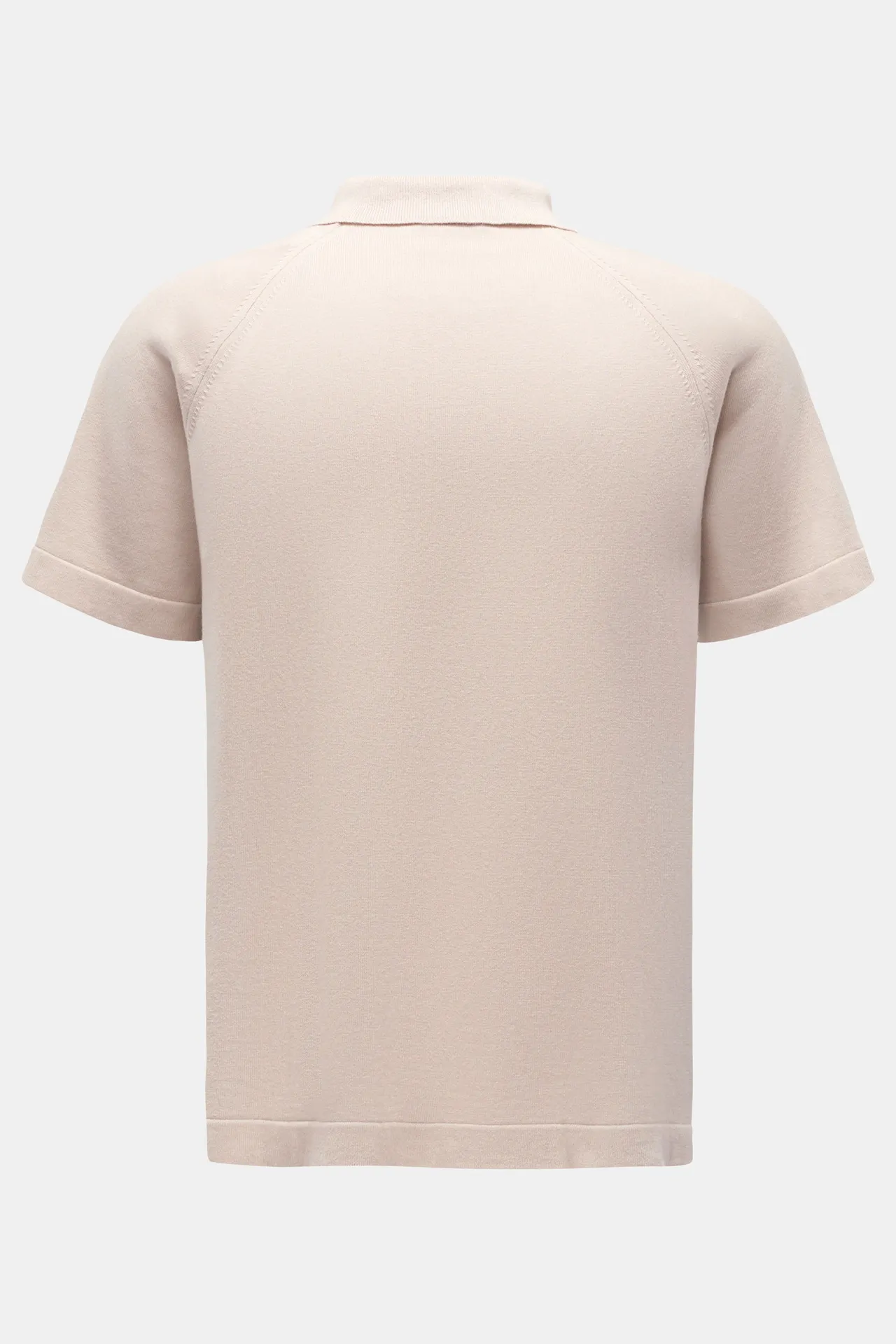 04651/ A trip in a bag - Herren - Kurzarm-Strickhemd 'Foggy Shirt' schmaler Kragen beige – Bild 3