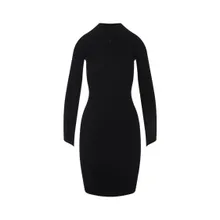 Courrèges - Circle Rib Black Viscose Mini Dress - Größe S - schwarz Courrèges - Circle Rib Black Viscose Mini Dress - Größe S - schwarz
