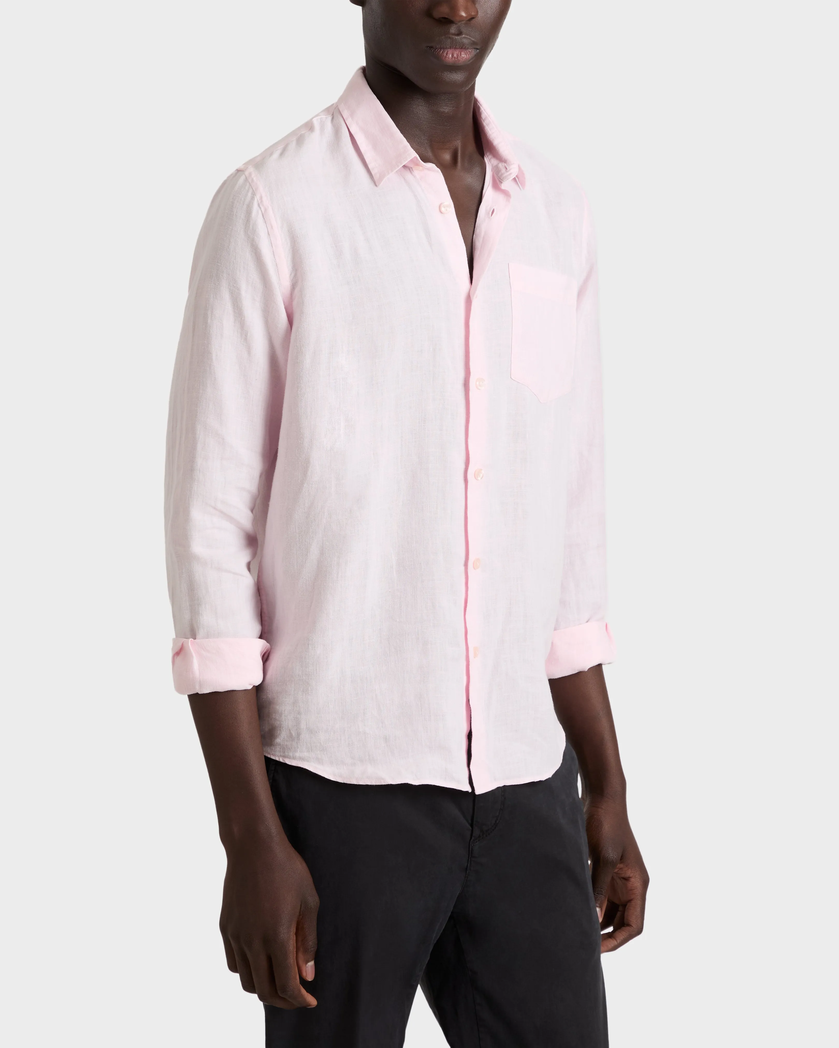 Vilebrequin - Einfarbiges Hemd Aus Leinen Für Herren - Hemd - Caroubis - Rosa - Größe XL – Bild 3