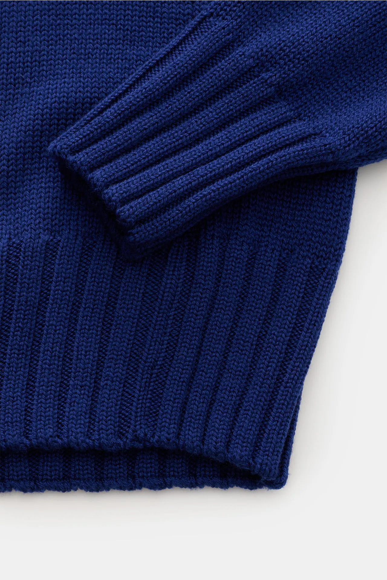 B.F. Knitwear - Herren - Merino Rundhalspullover dunkelblau – Bild 3