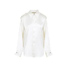 PHOEBE PHILO - Liquid Utility White Silk Shirt With Pointed Colla - Größe 38 - weiß PHOEBE PHILO - Liquid Utility White Silk Shirt With Pointed Colla - Größe 38 - weiß