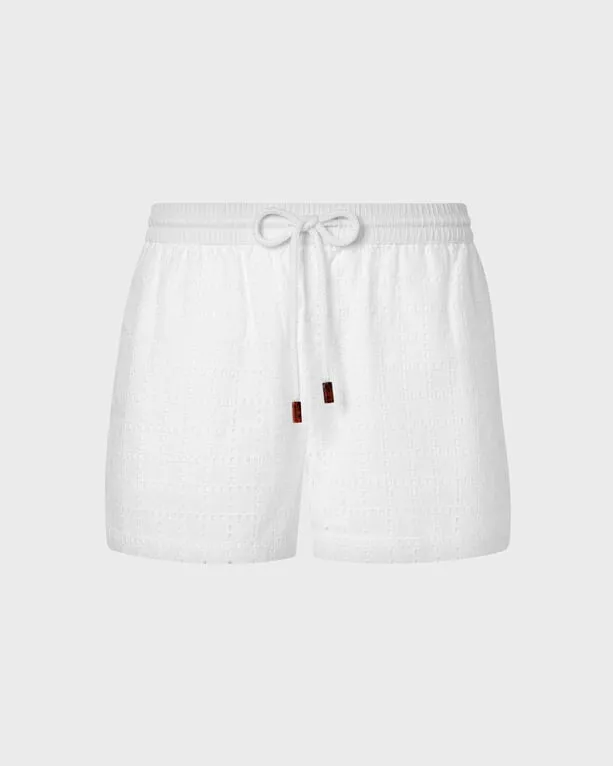 Vilebrequin - Damen Shorts Mit Geometrischer Lochstickerei - Shorty - Faiza - Weiss - Größe S Vilebrequin - Damen Shorts Mit Geometrischer Lochstickerei - Shorty - Faiza - Weiss - Größe S