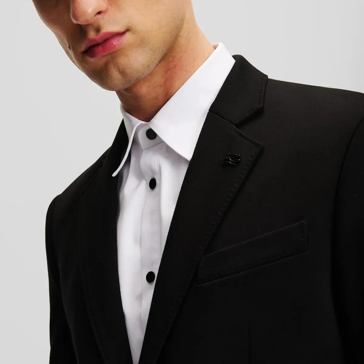 Karl Lagerfeld - PUNTO-JACKE IM COUTURE-STIL - Größe 46 - schwarz – Bild 3