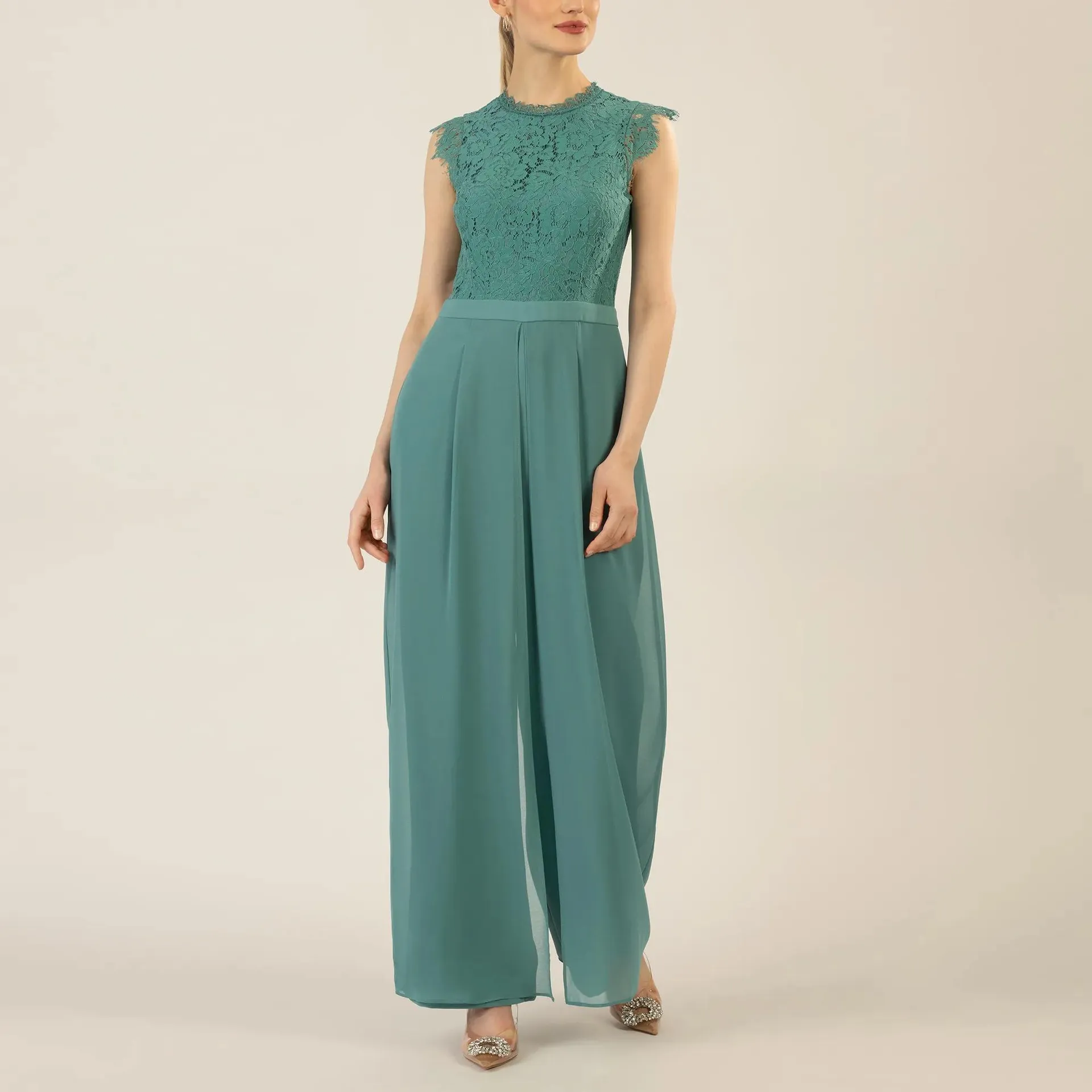 Apart - Overall mit Spitzenoberteil - Größe 46 - grün – Bild 4