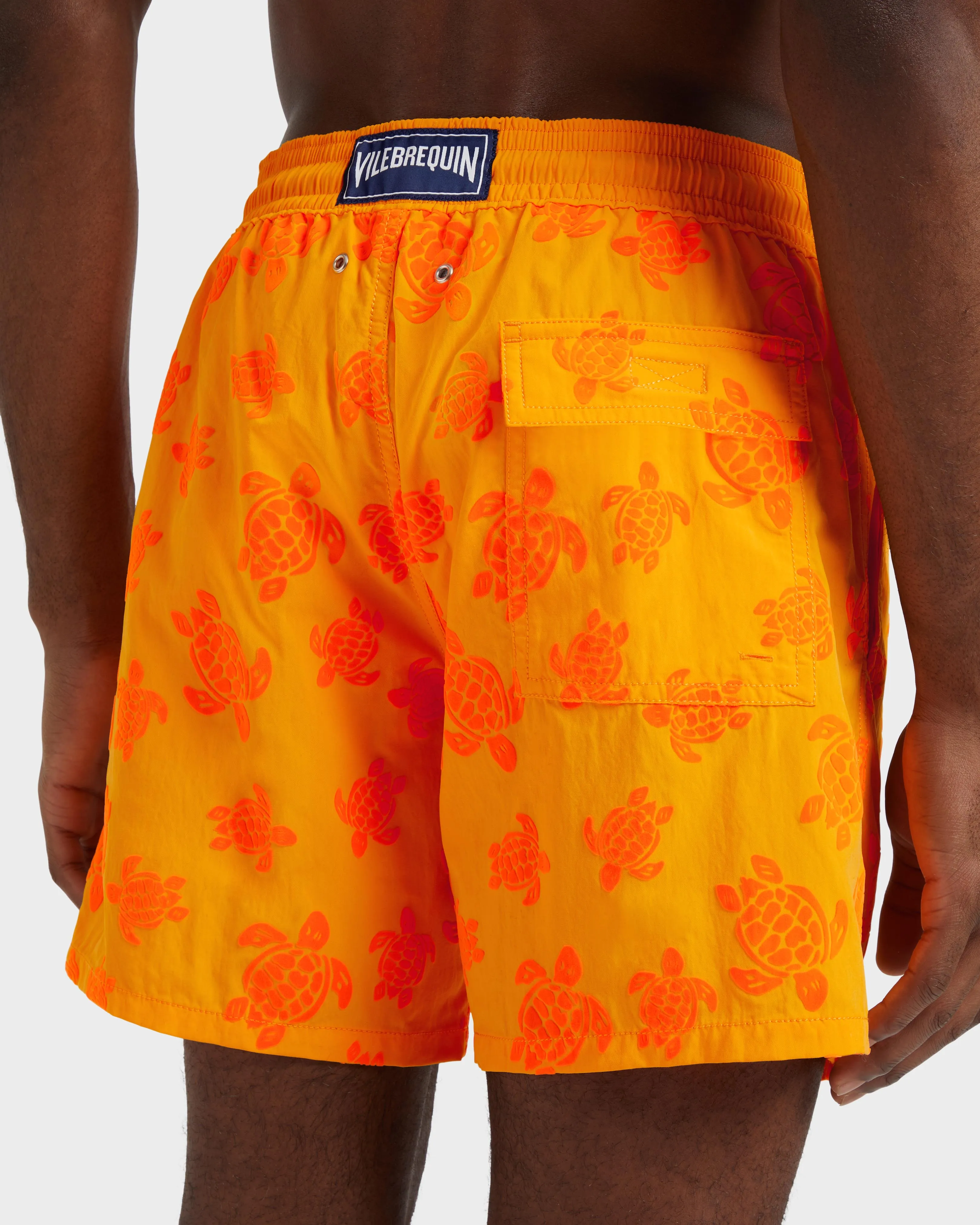 Vilebrequin - Beflockte Ronde Des Tortues Badeshorts Für Herren - Bademode - Moorea - Orange - Größe M – Bild 6