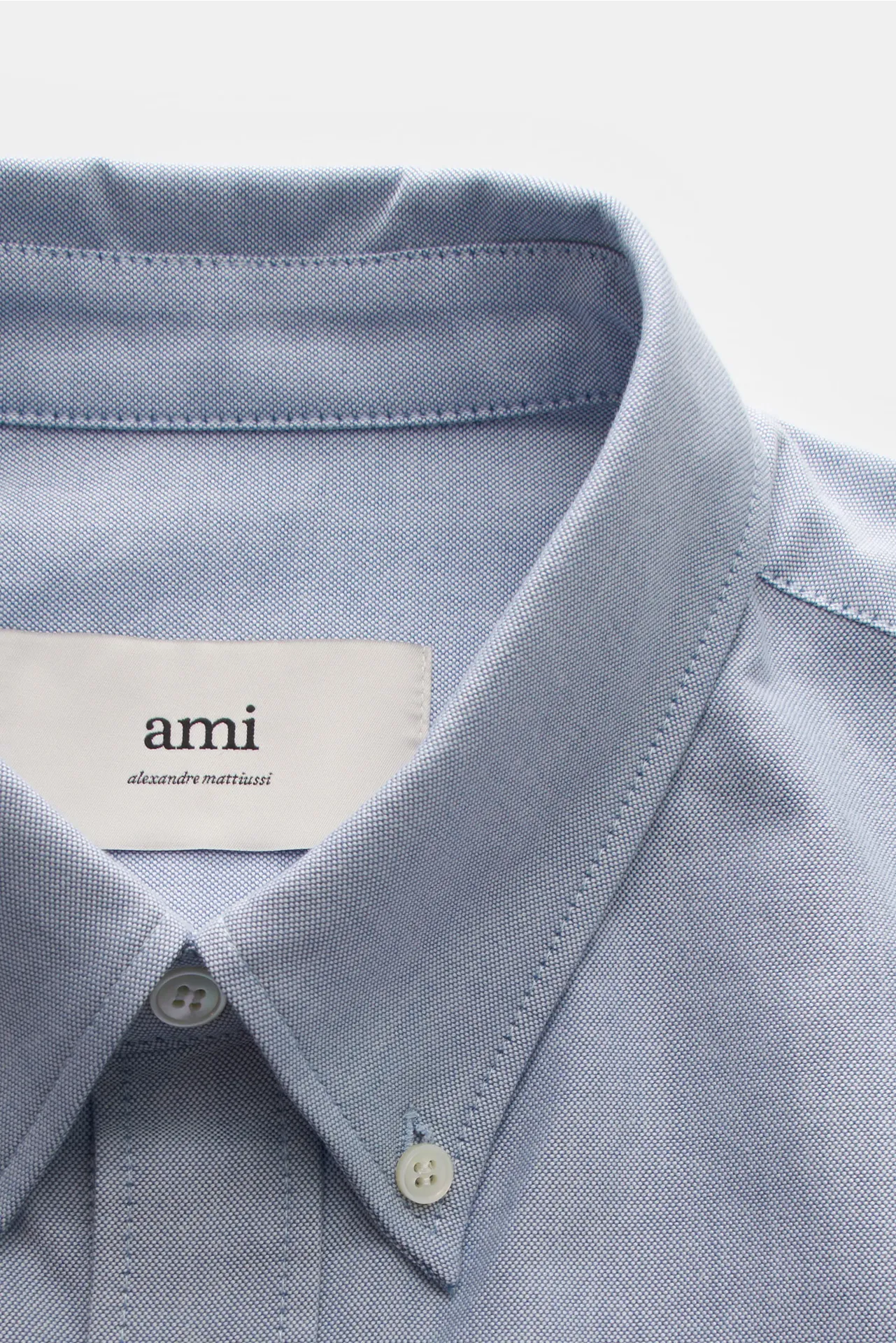 Ami Paris - Herren - Kurzarmhemd Button-Down-Kragen 'Loden' rauchblau – Bild 2