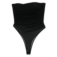 Amazuin - Ruched Black Bodysuit - Größe ONE SIZE - schwarz Amazuin - Ruched Black Bodysuit - Größe ONE SIZE - schwarz