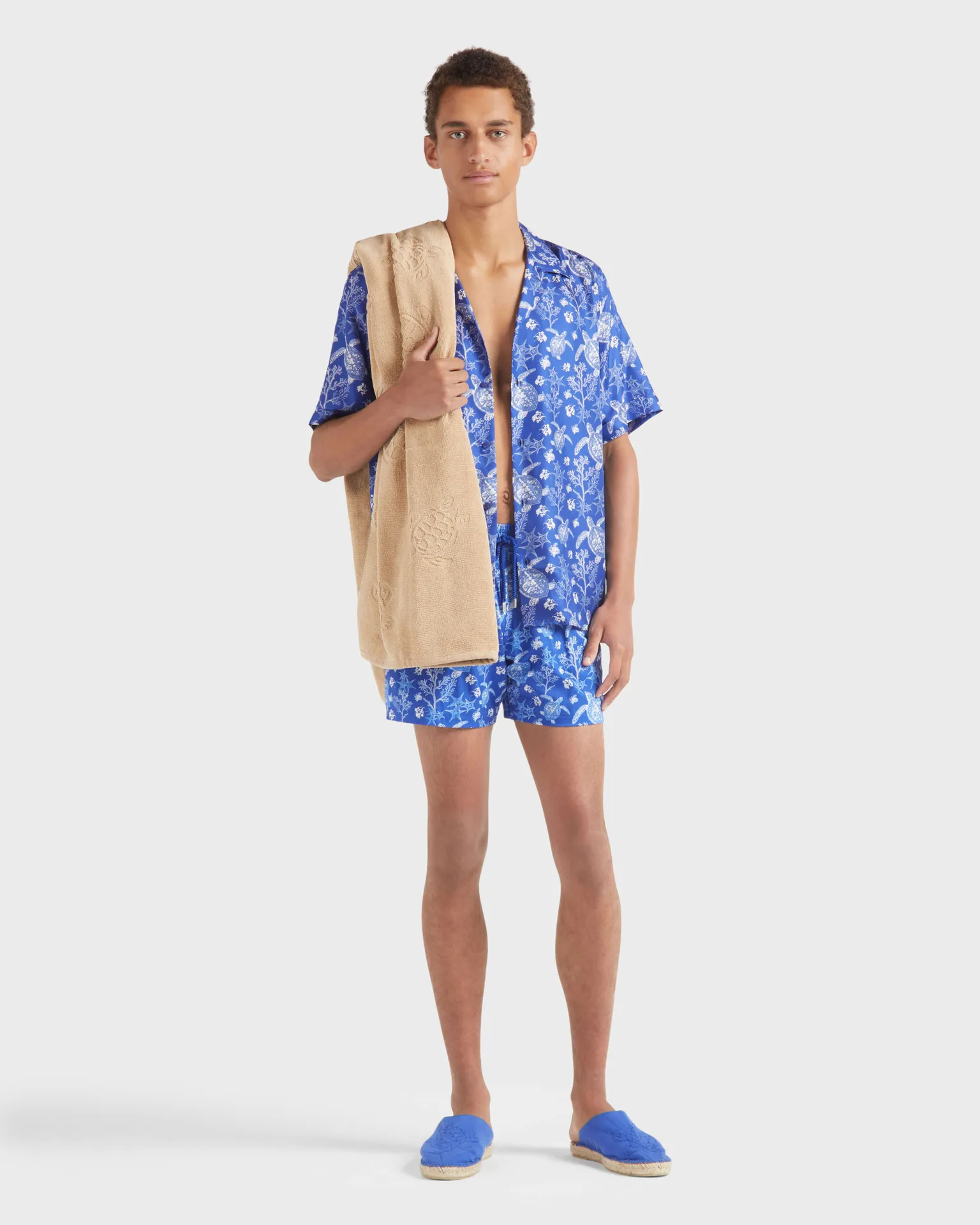 Vilebrequin - X-ray Turtles Bowling-hemd Aus Seide Für Herren - Hemd - Charli - Blau - Größe XL – Bild 5