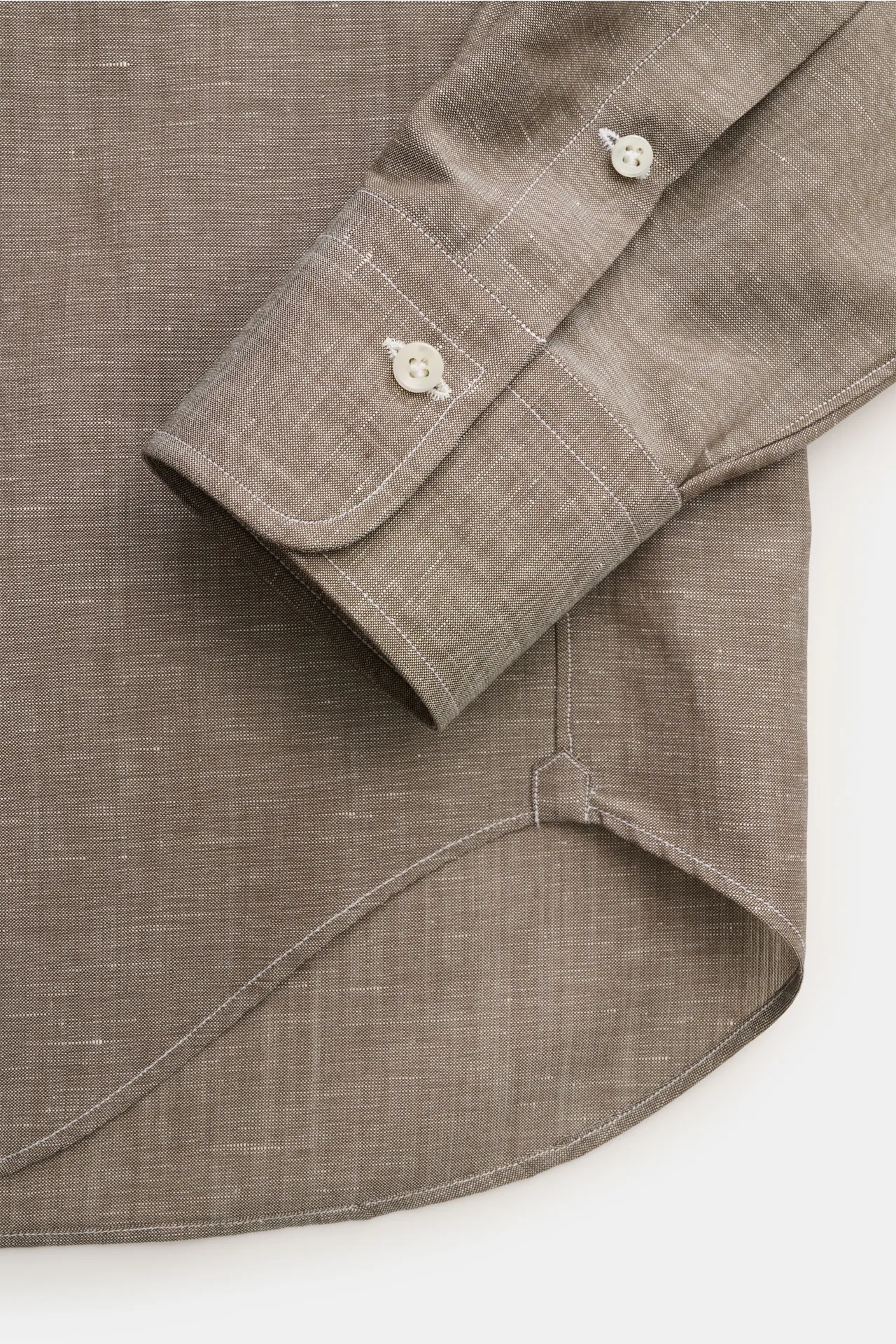 Gherardi - Herren - Casual Hemd Haifisch-Kragen braun meliert – Bild 3