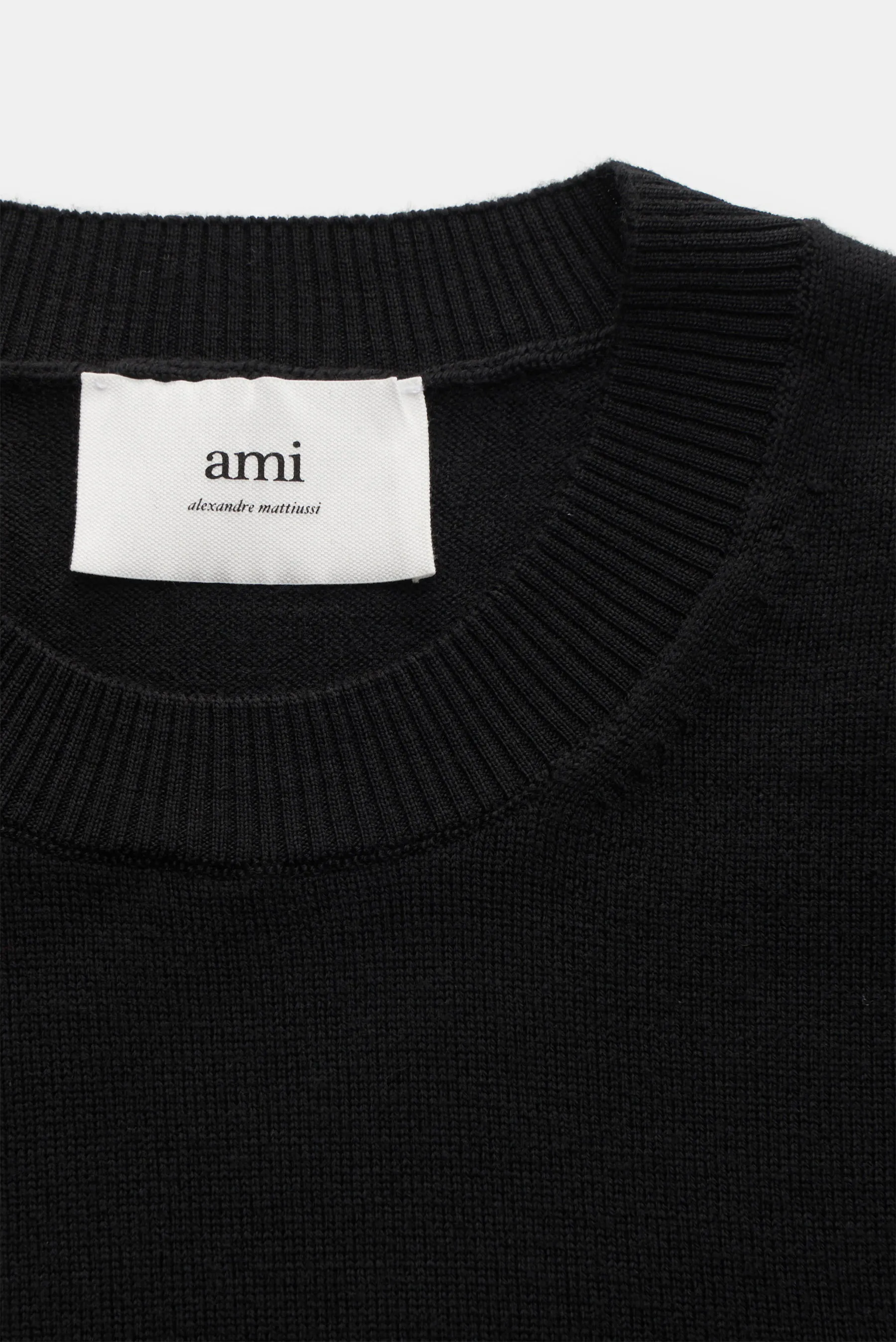 Ami Paris - Herren - Merino Rundhalspullover schwarz – Bild 2