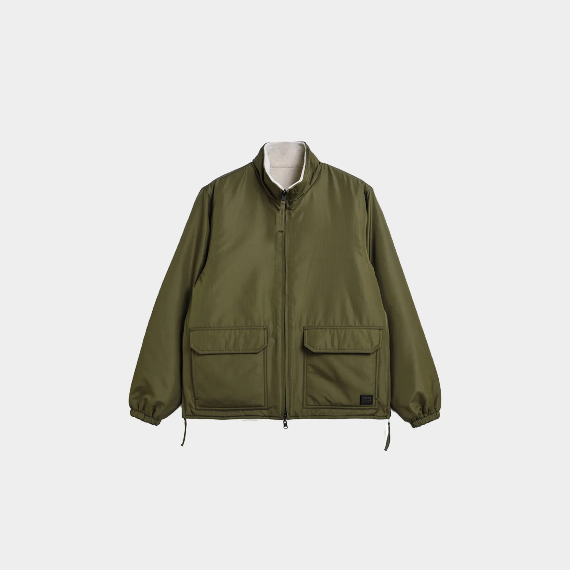 Non Down Military Reversible Boa Hi Neck Jacket Non Down Military Reversible Boa Hi Neck Jacket